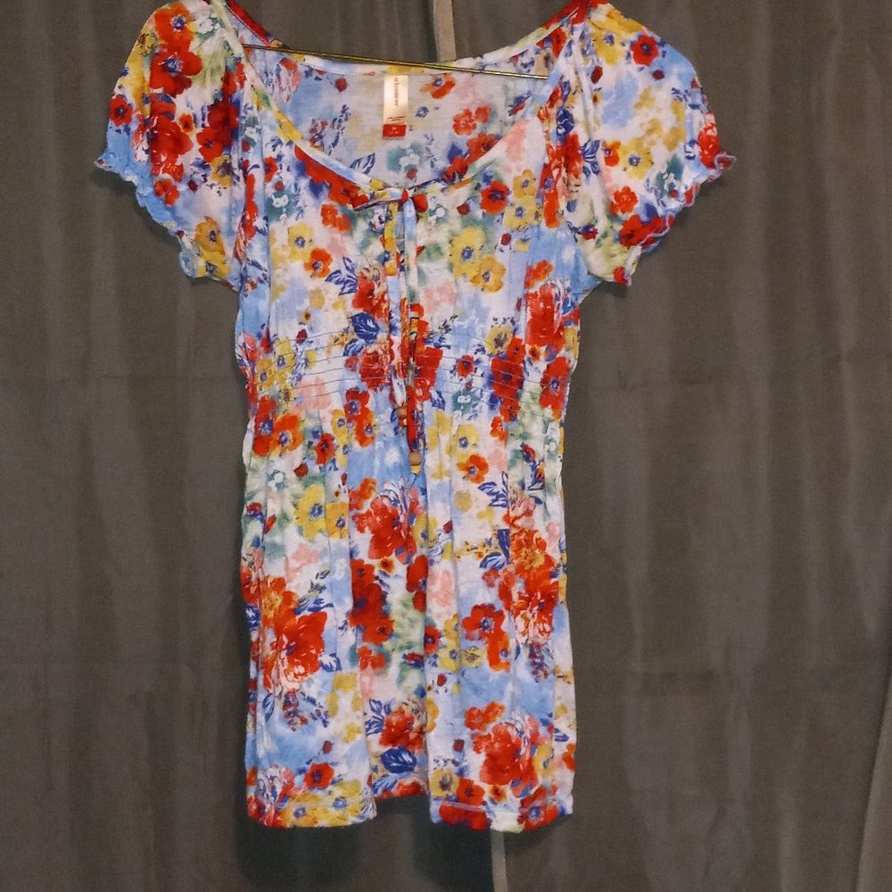 Rainbow Flower T shirt Blouse